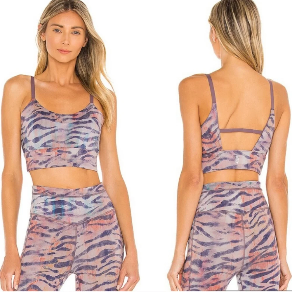 NWT FP Movement Beat The Heat Reversible Sports Bra & Leggings Set Tiger Combo - Picture 5 of 11